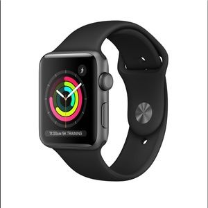Apple Watch Series 3 Space Gray Aluminum Case with Black Sport Band 42mm